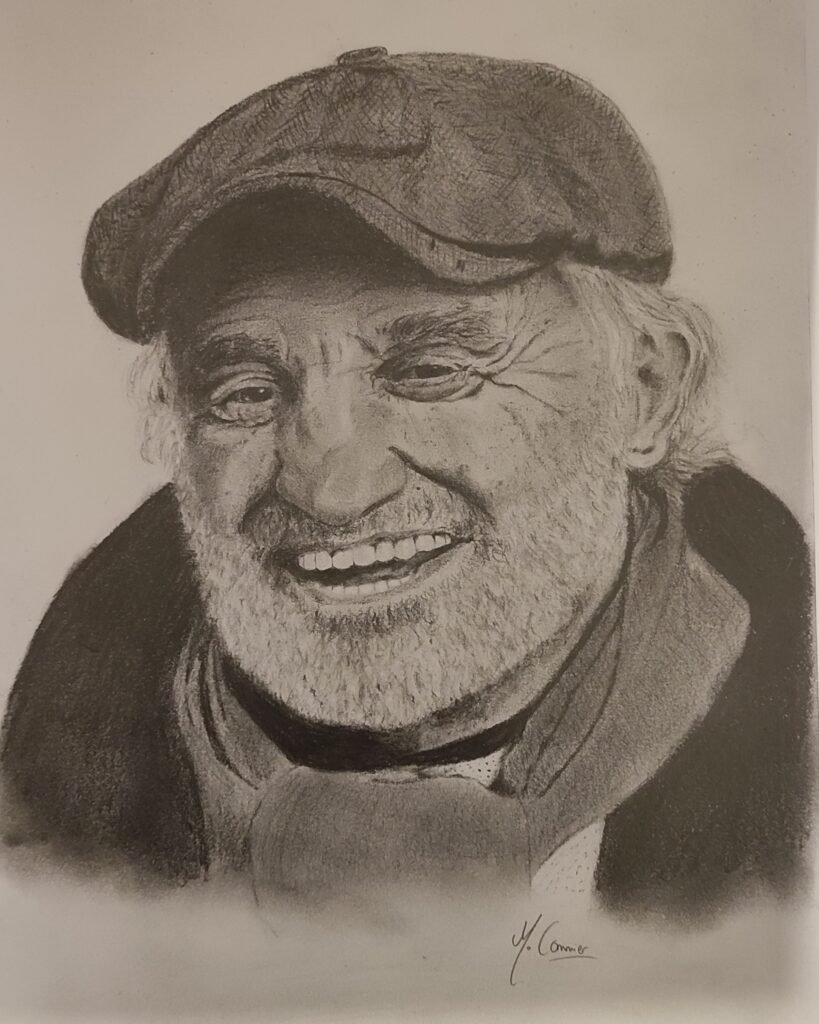 Portrait aux crayons graphites de Jean Paul Belmondo
