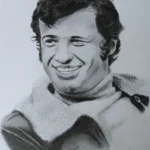Portrait aux crayons graphites de Jean Paul Belmondo jeune