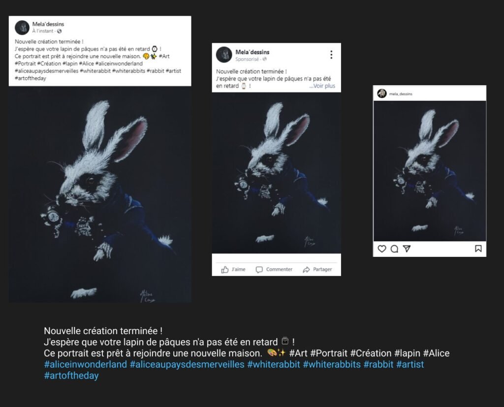 Publication dessin white rabbit
